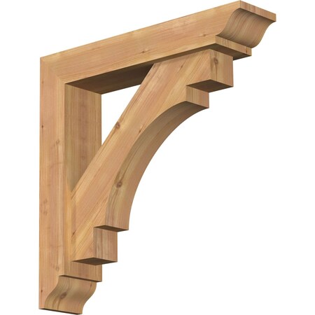 Ekena Millwork Merced Traditional Smooth Bracket w/ Offset Brace, Western Red Cedar, 5 1/2"W x 26"D x 26"H BKT0604X26X26MRC01SWR